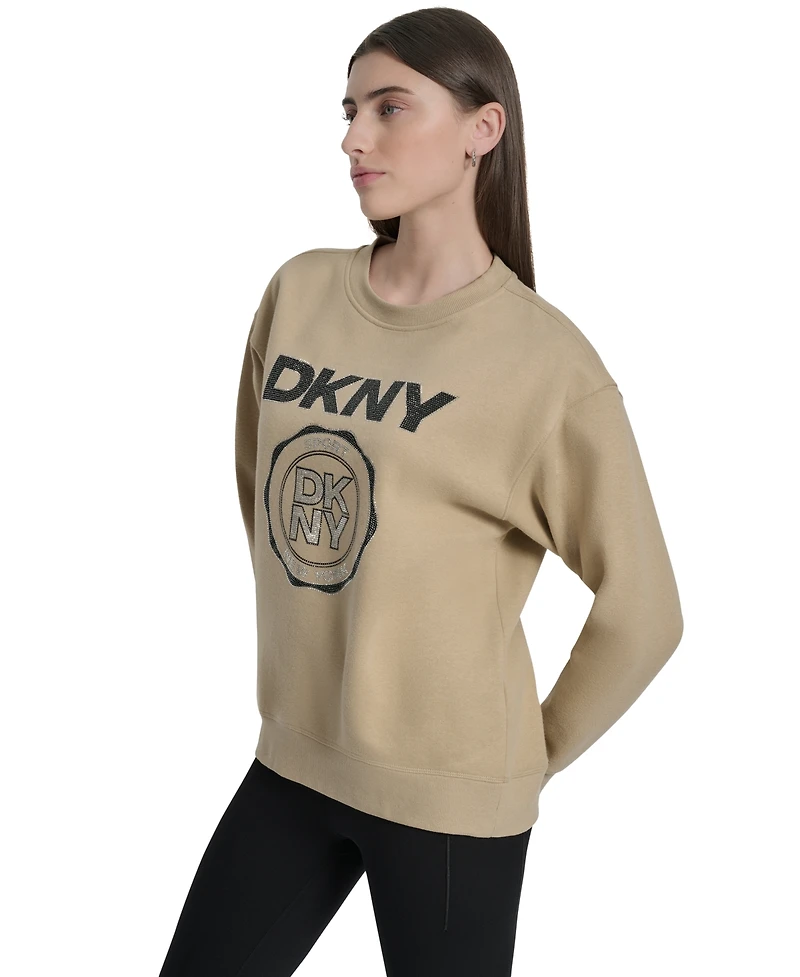 Dkny Sport Women's Medallion-Logo Crewneck Sweatshirt