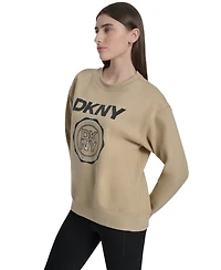 Dkny Sport Women's Medallion-Logo Crewneck Sweatshirt
