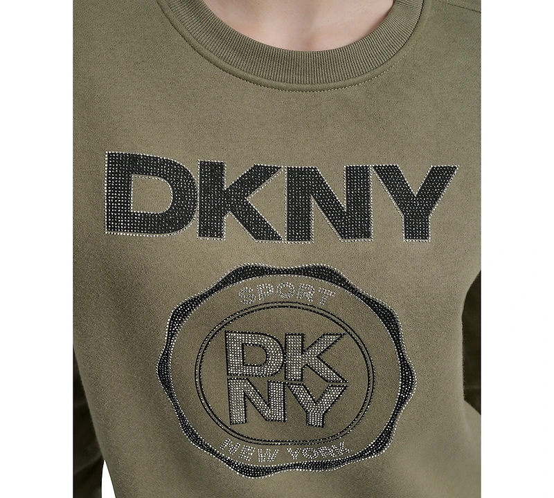 Dkny Sport Women's Medallion-Logo Crewneck Sweatshirt