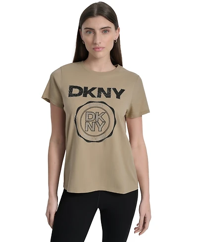Dkny Sport Women's Medallion Logo Crewneck T-Shirt
