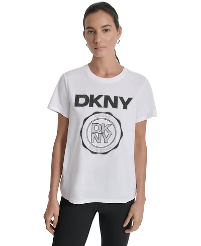 Dkny Sport Women's Medallion Logo Crewneck T-Shirt