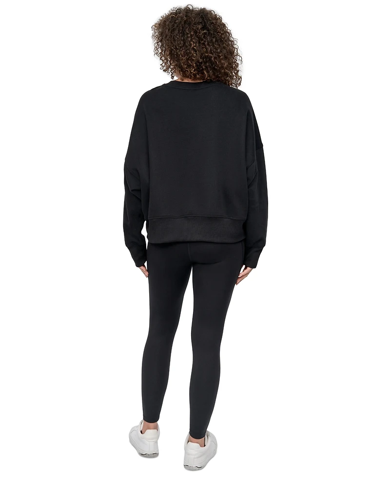 Dkny Sport Women's Mini Stud Logo Crew Neck Sweatshirt