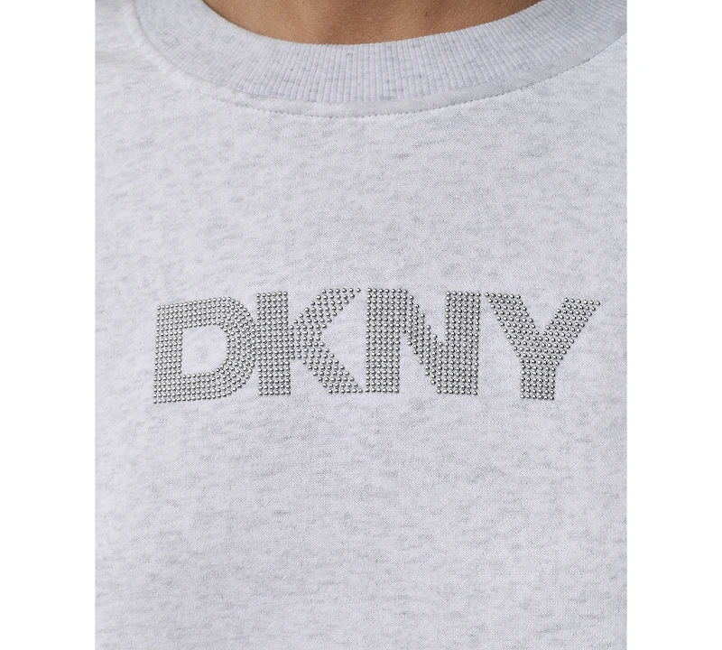 Dkny Sport Women's Mini Stud Logo Crew Neck Sweatshirt