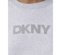 Dkny Sport Women's Mini Stud Logo Crew Neck Sweatshirt