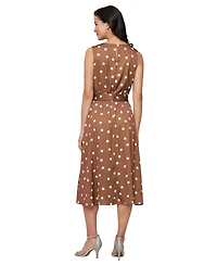 Sl Fashions Women's Printed Boat-Neck Sleeveless Dress