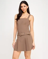 Seni & Cade Juniors' Sleeveless Belted A-Line Dress