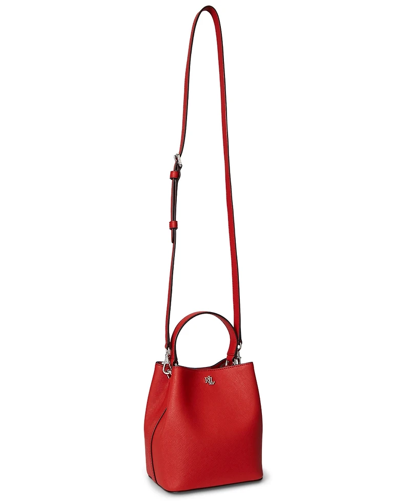 Lauren Ralph Lauren Crosshatch Leather Mini Reese Bucket Bag