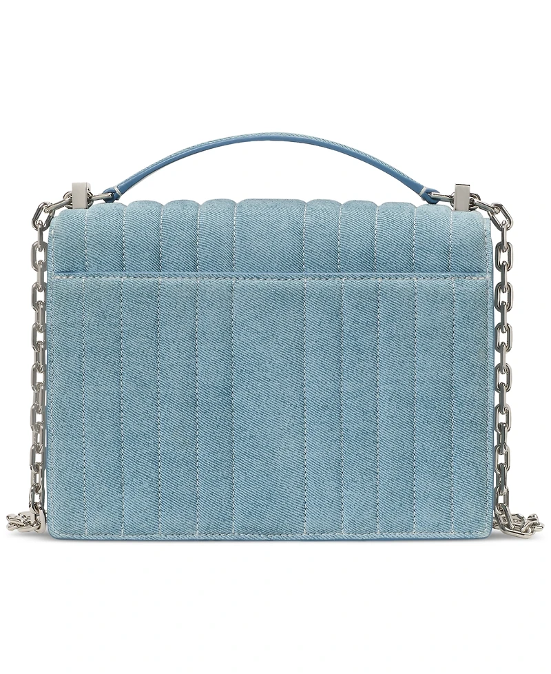 kate spade new york Deco Denim Chain Leather Shoulder Bag