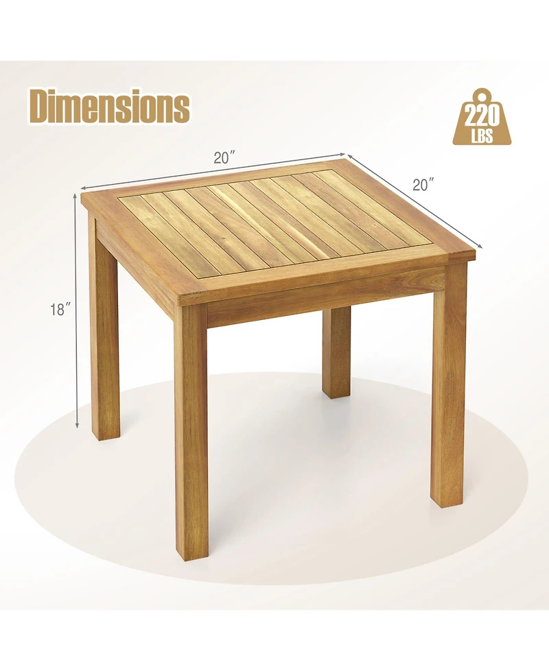Outdoor Square Side Table End Table for Patio – Ideal for Snacks, Drinks, and Coffee