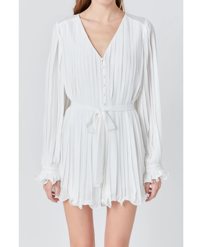 endless rose Women's Pleated Romper