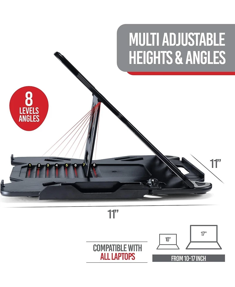 Lifelong Adjustable Laptop Stand with Phone Holder Portable Foldable Multi-Angle