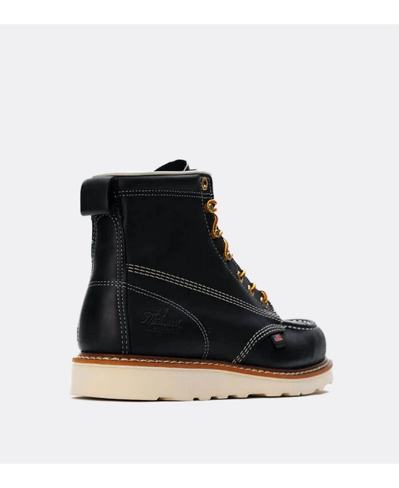 Thorogood Men's American Heritage 6" Black Moc Toe Work Boots for Men