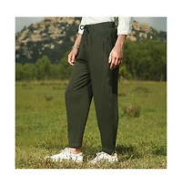 Campus Sutra Men's Sacramento Green Tapered Tailored Trousers