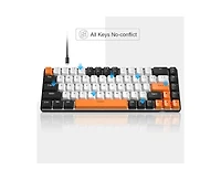 Compact 60% Mechanical Gaming Keyboard with 68 keys, red switches, Led backlight, and wired connection—perfect for Windows Mac, and laptops