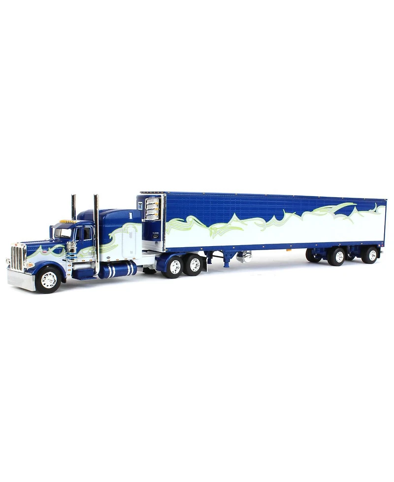 First Gear Dcp 1/64 Peterbilt 389 63" Mid Roof Sleeper w/ Utility Ribbed Spread-Axle Refrigerated trailer