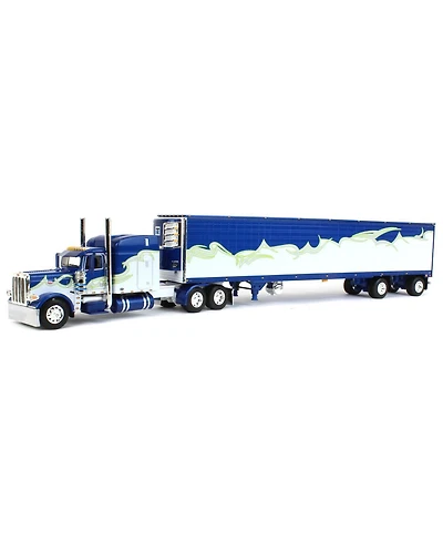 First Gear Dcp 1/64 Peterbilt 389 63" Mid Roof Sleeper w/ Utility Ribbed Spread-Axle Refrigerated trailer