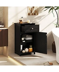 Slim Bathroom Storage Cabinet – Drawer, Single Door & Adjustable Shelf