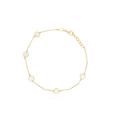 The Lovery Mother of Pearl Bubble Chain Bracelet 14K Gold