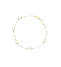 The Lovery Mother of Pearl Bubble Chain Bracelet 14K Gold