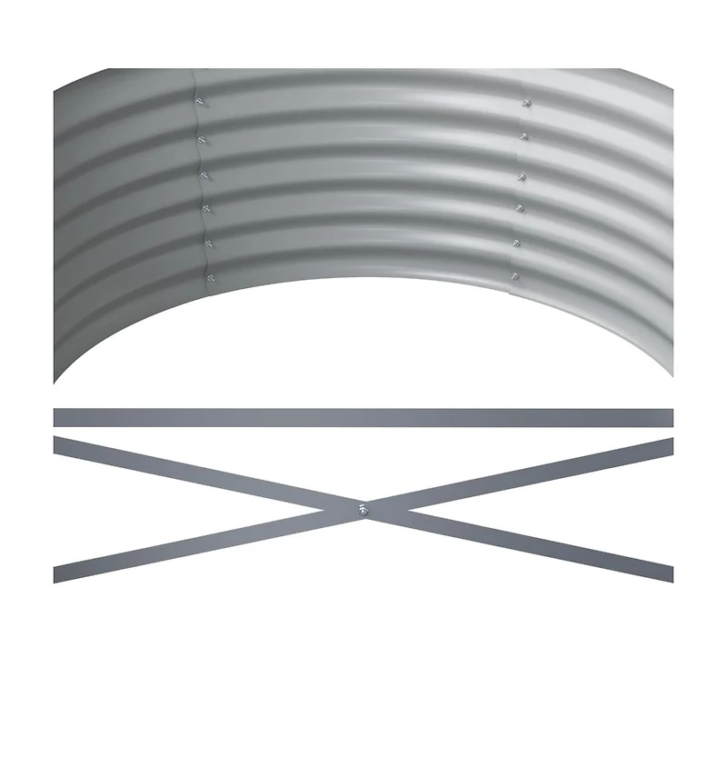 Garden Raised Bed Powder-coated Steel 173.2"x31.5"x14.2" Gray