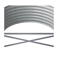 Garden Raised Bed Powder-coated Steel 173.2"x31.5"x14.2" Gray