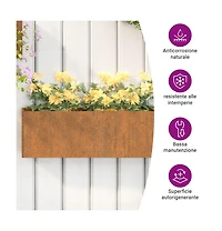 Wall Planters 2 pcs Rusty Corten Steel 20.9"x3.9"x6.7"