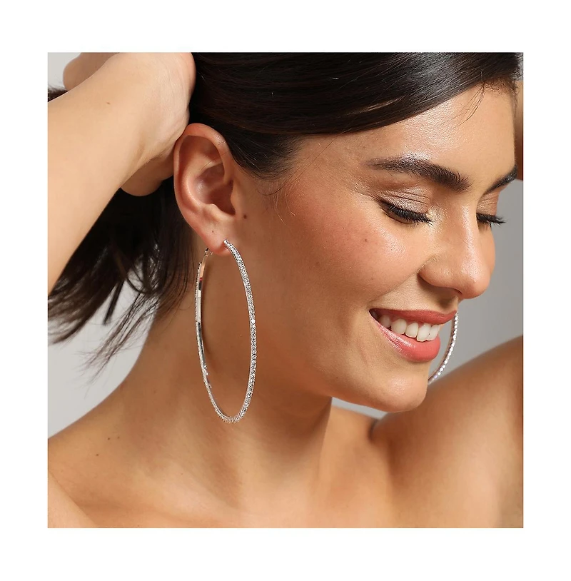 Sohi Silver-Plated American Hoop Earring