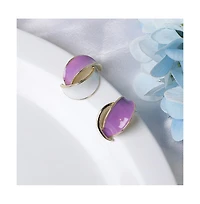 Sohi Women's Silver Wrap Stud Earrings