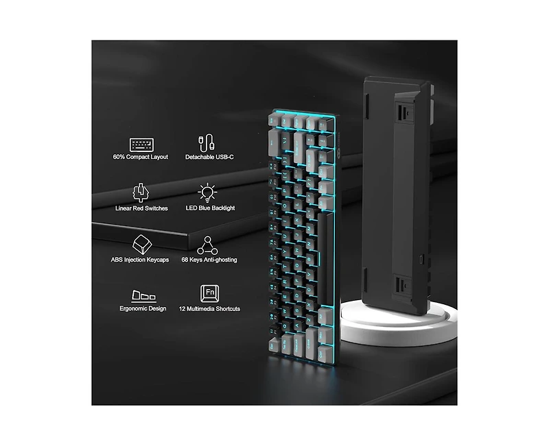 risokeys Portable 60% Mechanical Gaming Keyboard