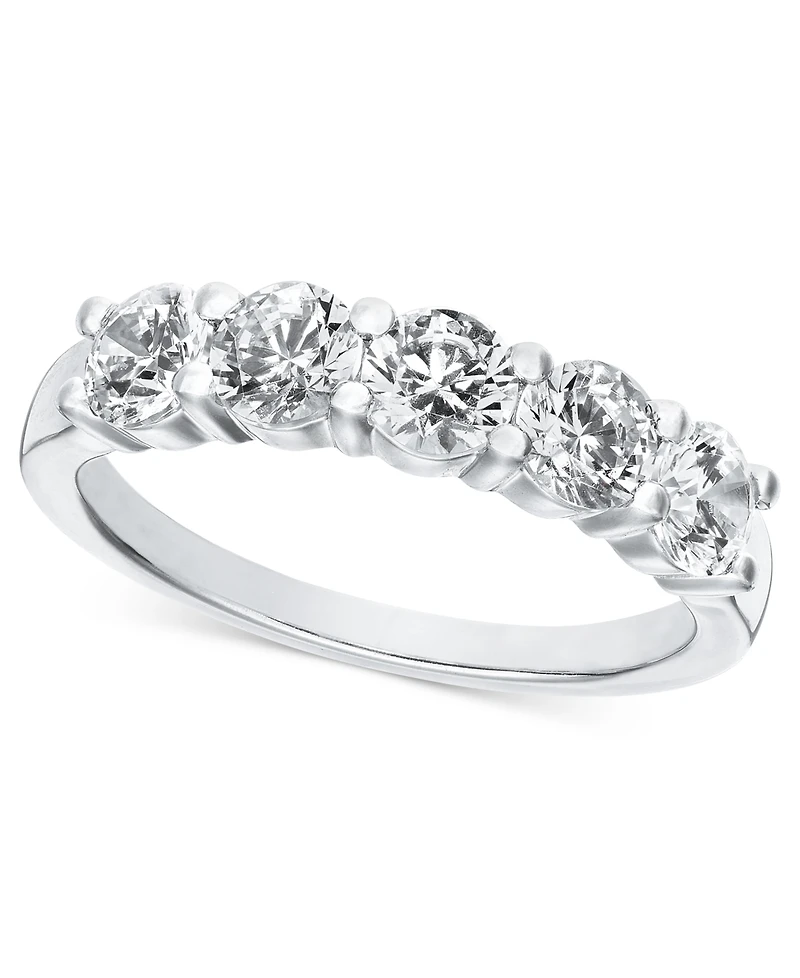 Diamond 5 Stone Band (1 1/2 ct. t.w.) 14k White Gold