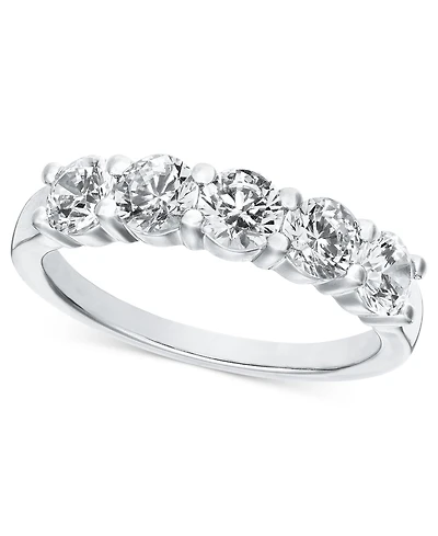 Diamond 5 Stone Band (1 1/2 ct. t.w.) 14k White Gold