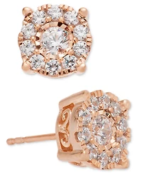 Diamond Halo Stud Earrings (1 ct. t.w.) 14k Gold, White Gold or Rose