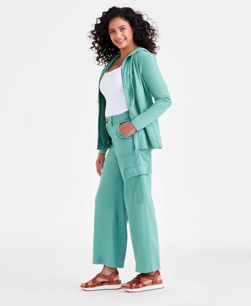 Style & Co Women's Mid Rise Wide-Leg Cargo Pants, Macy's Exclusive