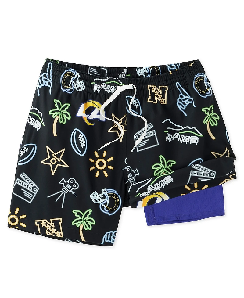 Chubbies Men's 5.5" Black Los Angeles Rams The Neon Lined Classic Swim Trunks