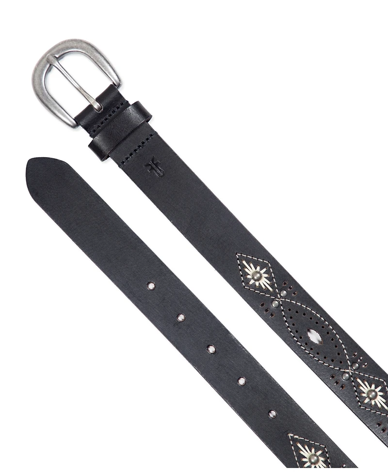 Frye Women's Embroidery Perf Rivets Belt