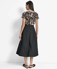 Dkny Women's Bubble-Hem A-Line Midi Skirt