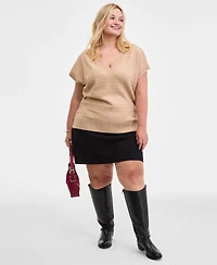 On 34th Trendy Plus V-Neck Sweater Vest, Macy's Exclusive