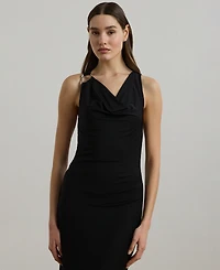 Lauren Ralph Women's Ring-Trim Jersey Cowlneck Gown