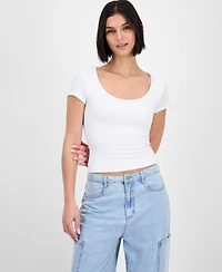 Derek Heart Juniors' Scoop-Neck Layered T-Shirt, Pack of 2