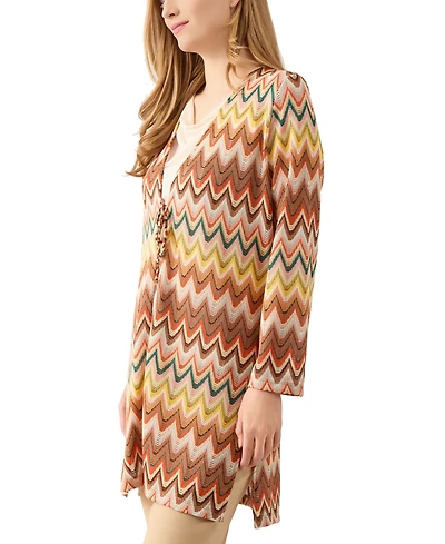 Kasper Women's Chevron-Knit Tie-Front Cardigan