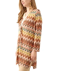 Kasper Women's Chevron-Knit Tie-Front Cardigan