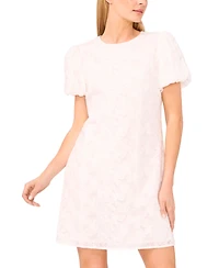 CeCe Women's Floral-Embroidery Puff-Sleeve Mini Dress