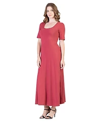 24seven Comfort Apparel Petite Casual Maxi Dress