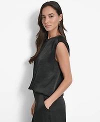 Dkny Women's Crinkle-Texture Chain-Neck Top