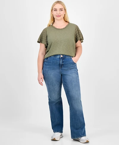 Democracy Trendy Plus "Ab"Solution High-Rise Flared Jeans