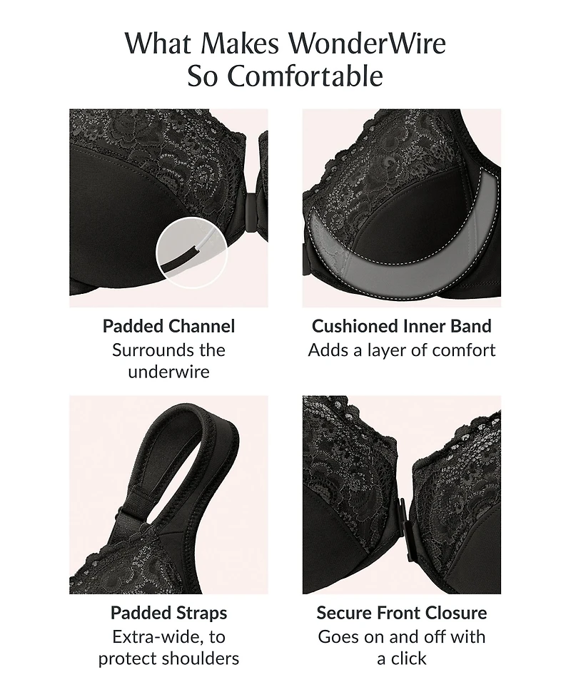 Glamorise Plus Full Figure Wonderwire Front-Closure Bra Underwire 1245
