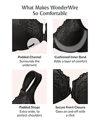 Glamorise Plus Full Figure Wonderwire Front-Closure Bra Underwire 1245