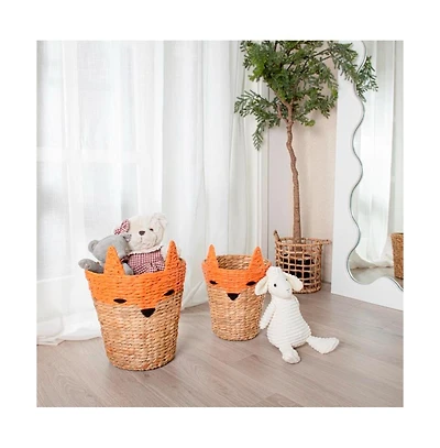 Home Outfitters S/2 Round Unicorn Baskets, Natural