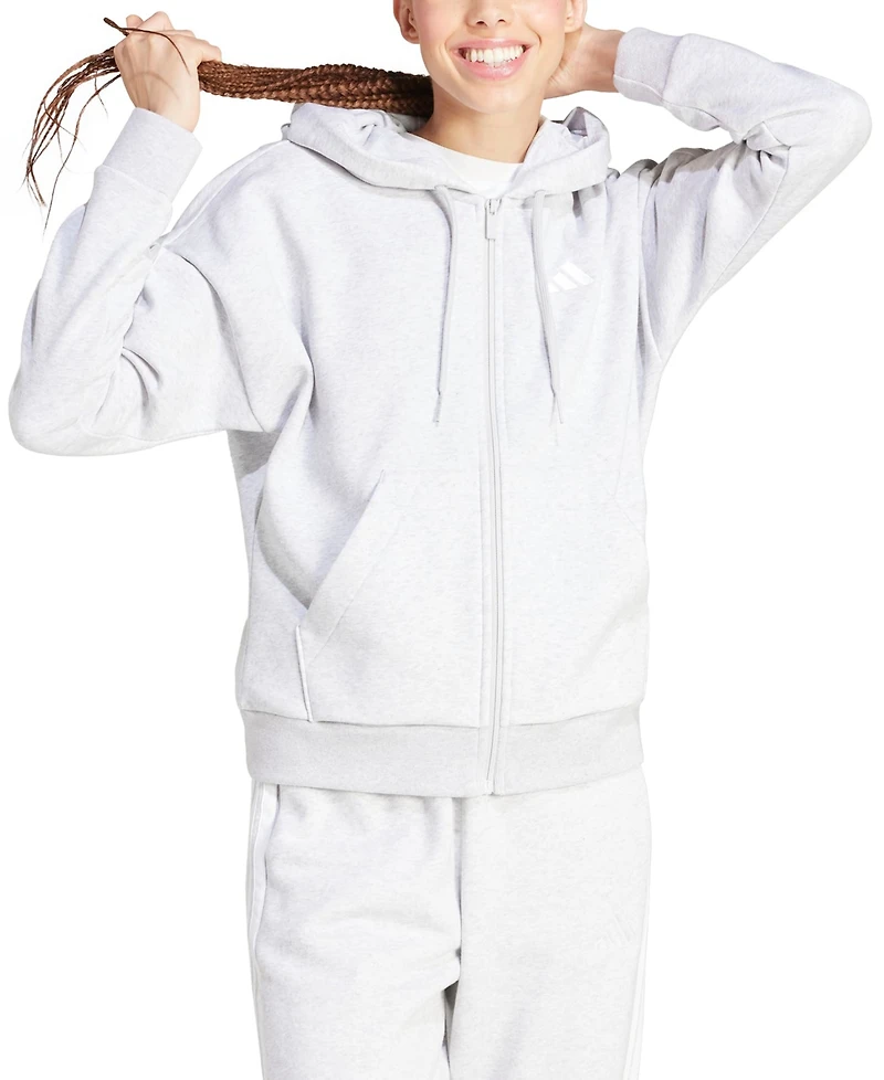 adidas Women's 3-Stripe Logo Zip Hooded Track Jacket