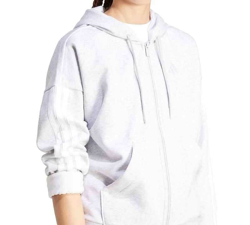 adidas Women's 3-Stripe Logo Zip Hooded Track Jacket